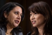 Judges Neomi Rao (left) and Florence Pan at their respective appears before the Senate Judiciary Committee confirmation in 2019 and 2022.