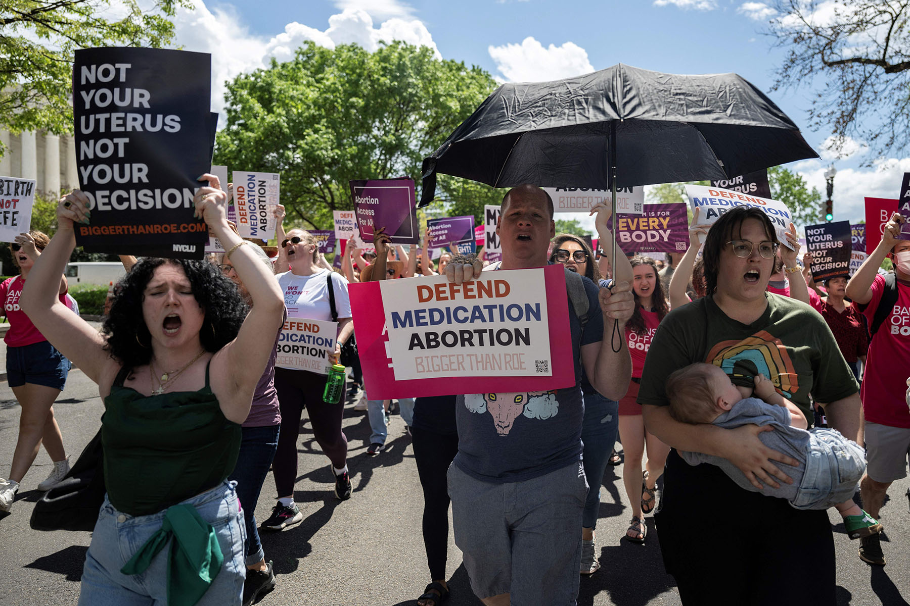 Demonstrators rally in support of abortion rights at the Supreme Court in Washington, D.C.