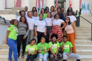 Members of Black in Repro including includes doulas, midwives, public health professionals, medical practitioners and other Black women advocates pose for a group picture.