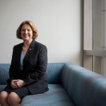 Texas A&M University President M. Katherine Banks at the Zachry Engineering Education Complex in College Station on March 30, 2021.