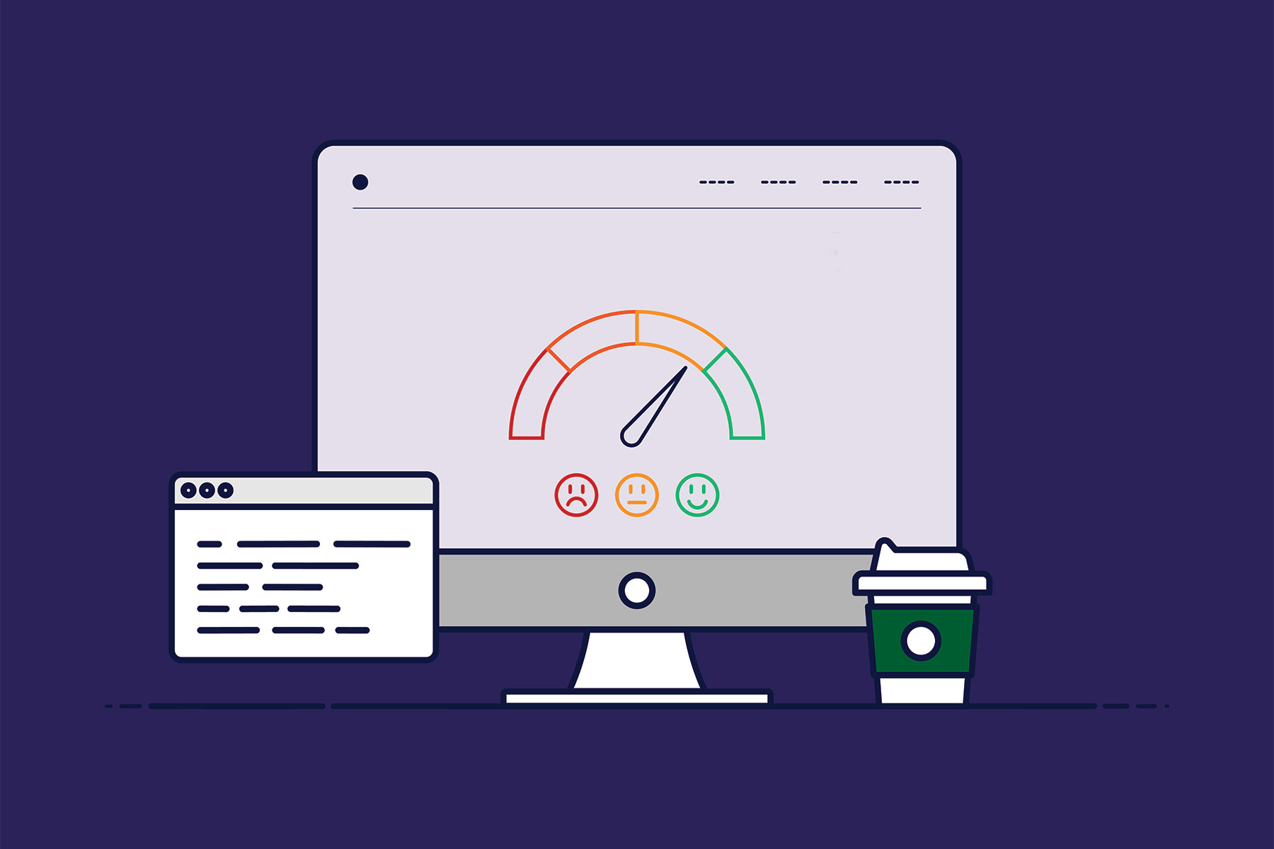 Illustration of a screen showing a credit report.