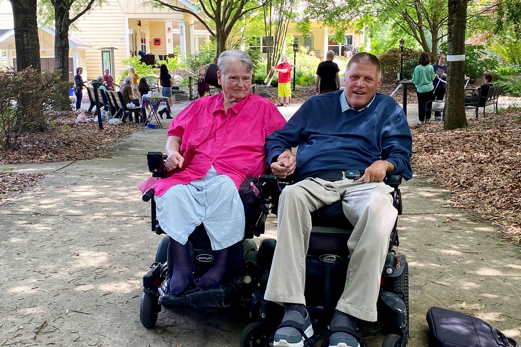 Longtime disability advocate Eleanor Smith poses or a picture with friend and fellow activist Mark Jonhson.