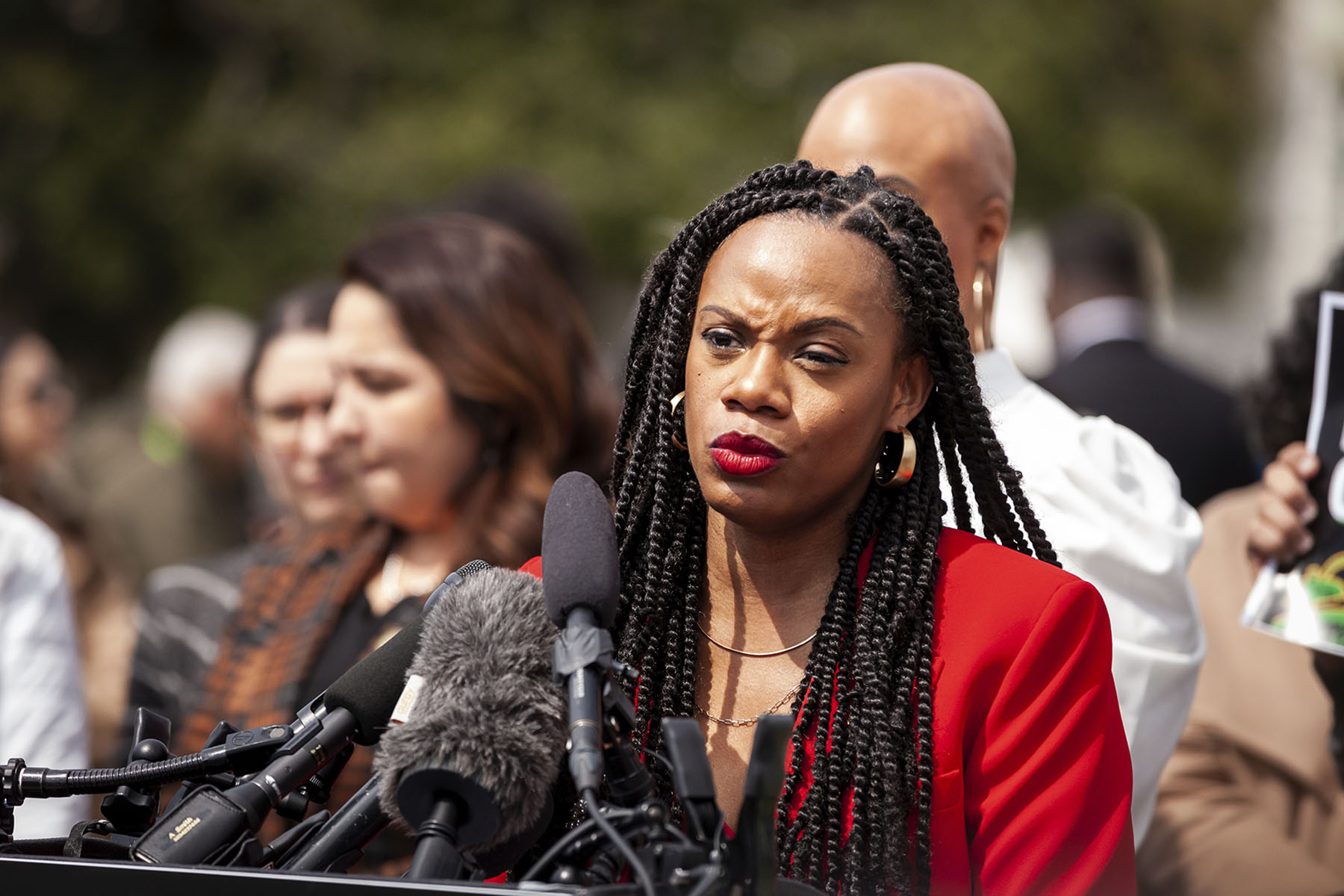 Rep. Summer Lee speaks during a press conference launching Congressional Caucus for the Equal Rights Amendment in March 2023.