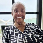 Trans author, activist, and community organizer Miss Major Griffin-Gracy smiles in her hotel room in Washington, D.C.