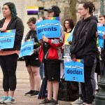 Supporters attend a rally in support of trans youth in Memphis, Tennessee