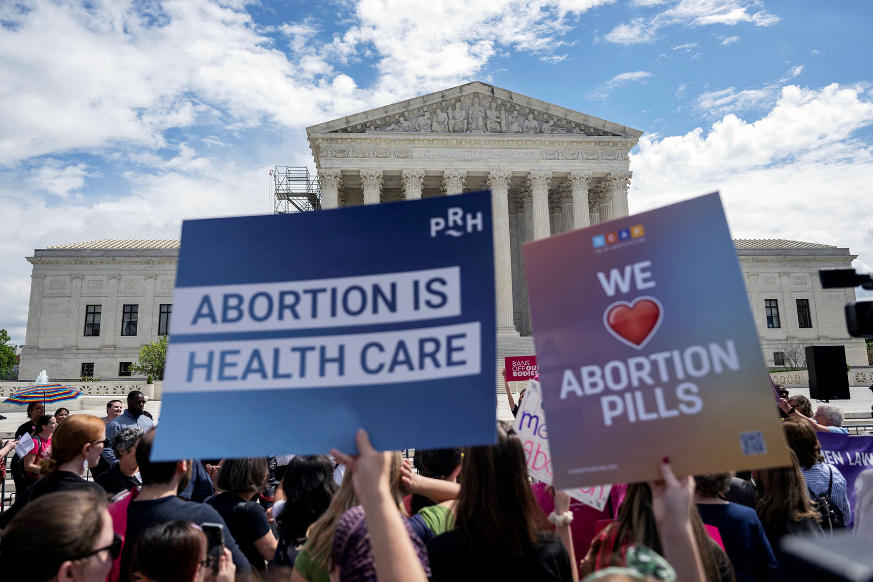 Demonstrators rally in support of abortion rights at the Supreme Court in Washington, D.C. in April 2023.