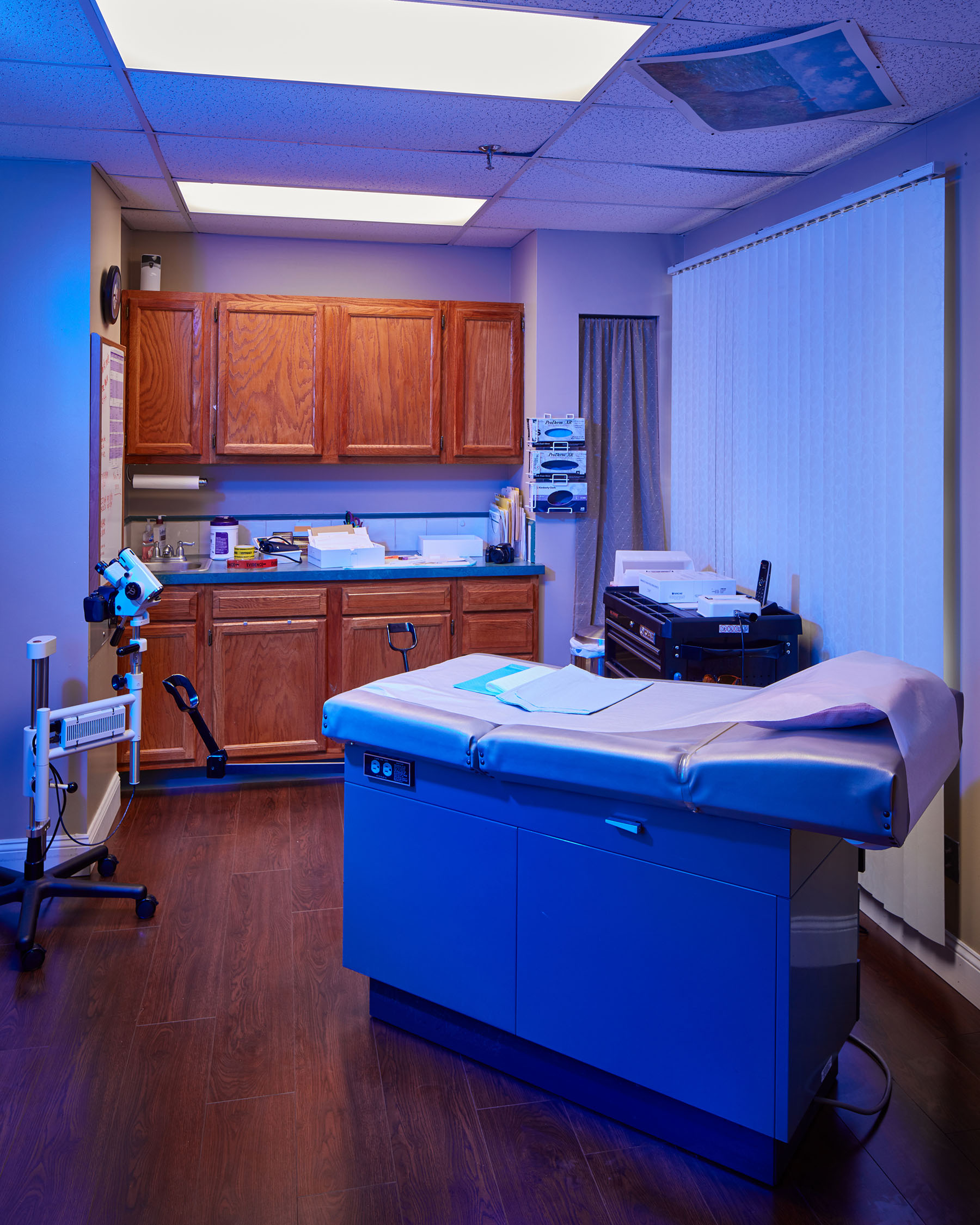 An examination room at a forensics office, where rape kits are administered.