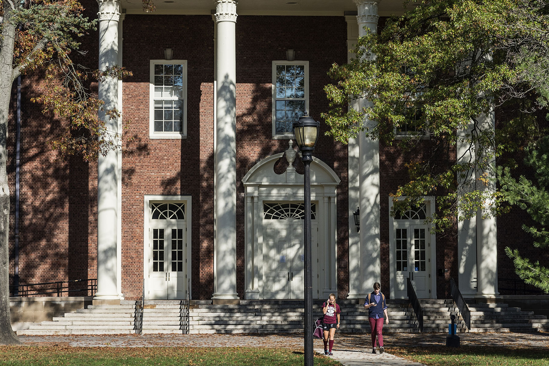 Students on campus at Vassar College in Poughkeepsie, New York