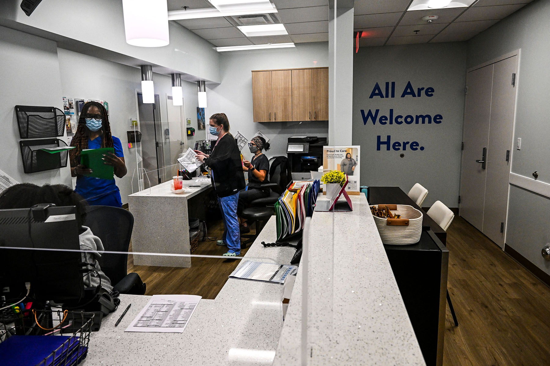 Staff work at a Planned Parenthood Clinic in West Palm Beach, Florida in July 2022.