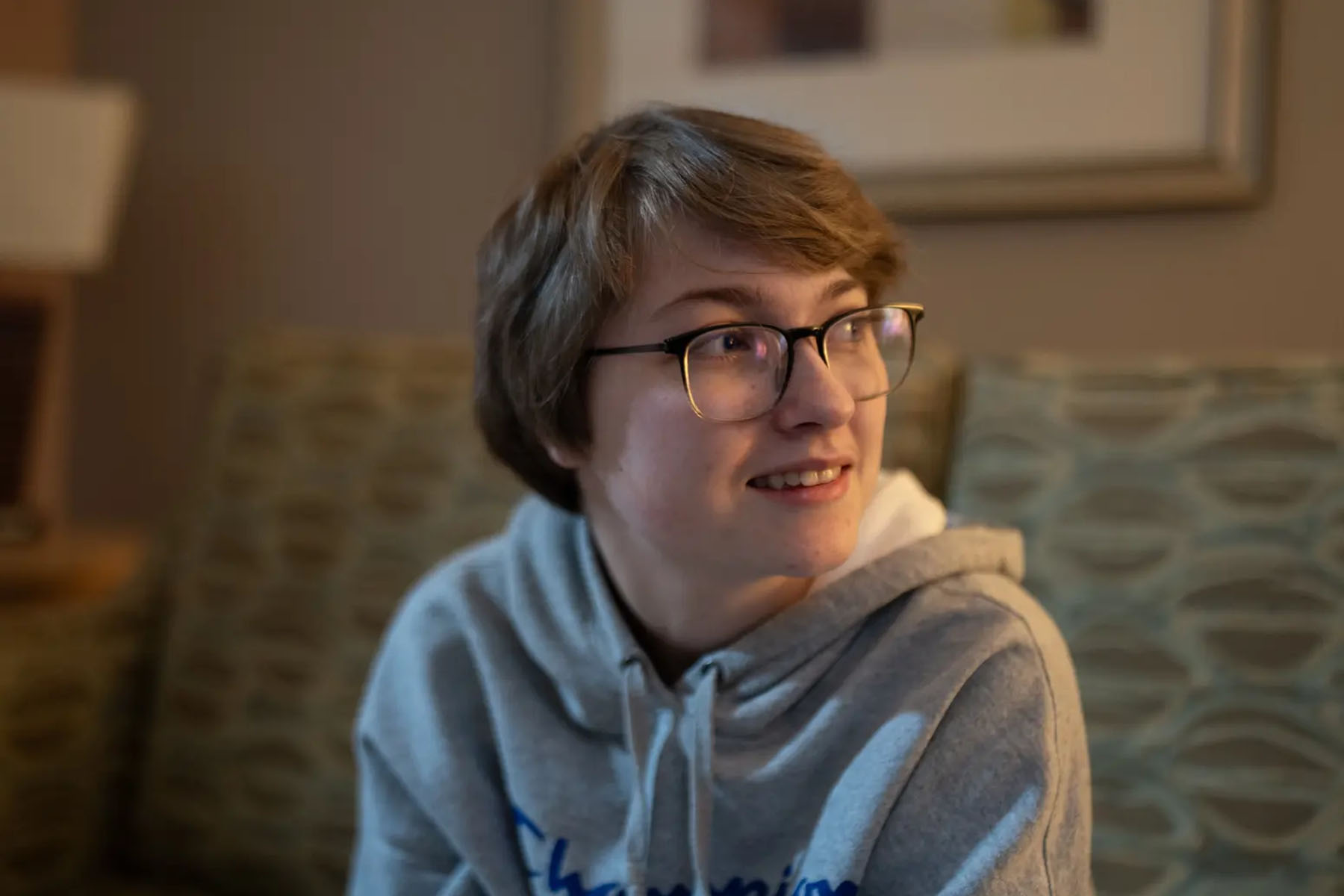 Max Hightower, 17, poses for a portrait in a hotel in Denton on November 9, 2023.