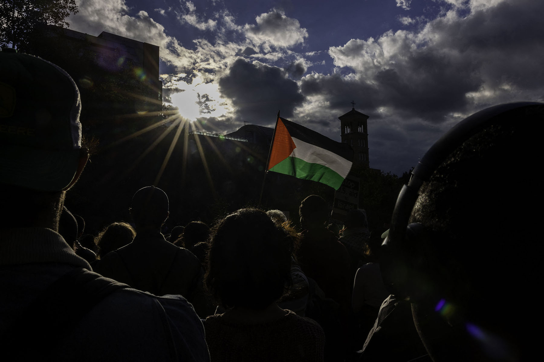 NYU students hold a candlelight vigil supporting Palestinians