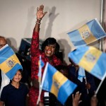 Cherelle Parker takes the stage during an election night party in Philadelphia.