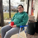 Fort Washakie teacher Fredde Reed poses for a portrait in October 2023 in Lander, while pregnant with her first child.