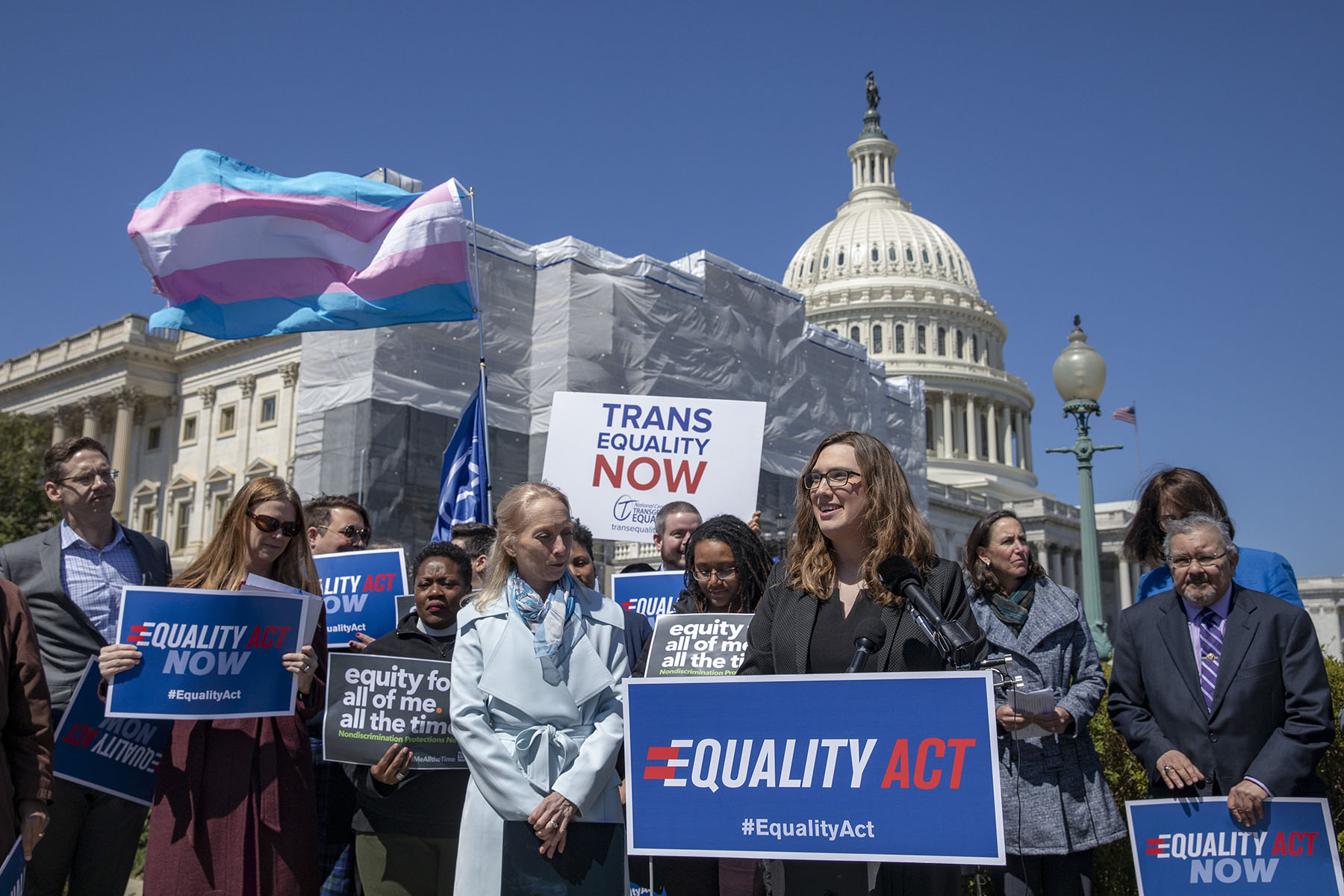 Sarah McBride speaks at the introduction of the Equality Act at the Capitol.