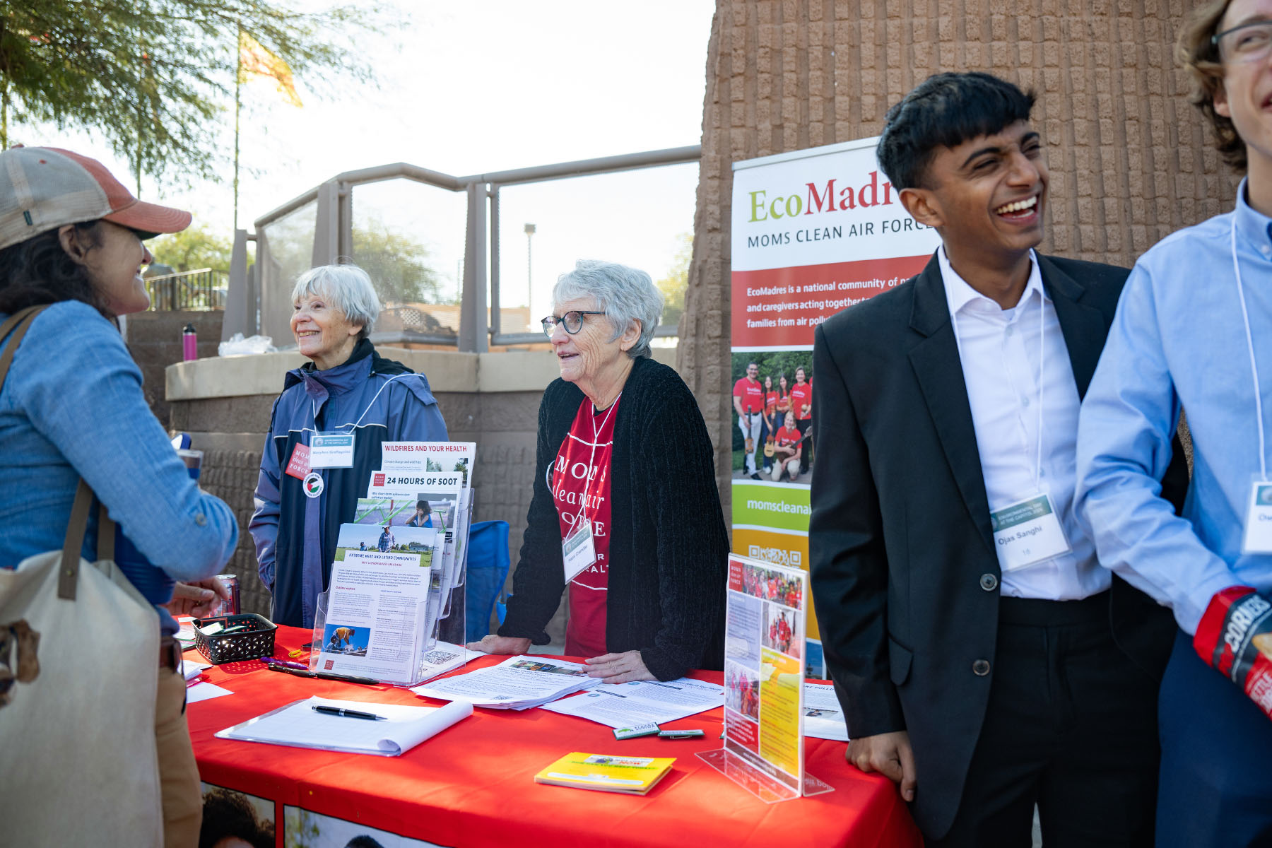 Hazel Chandler tables at Environment Day at Wesley Bolin Plaza in front of the Arizona State Capitol.