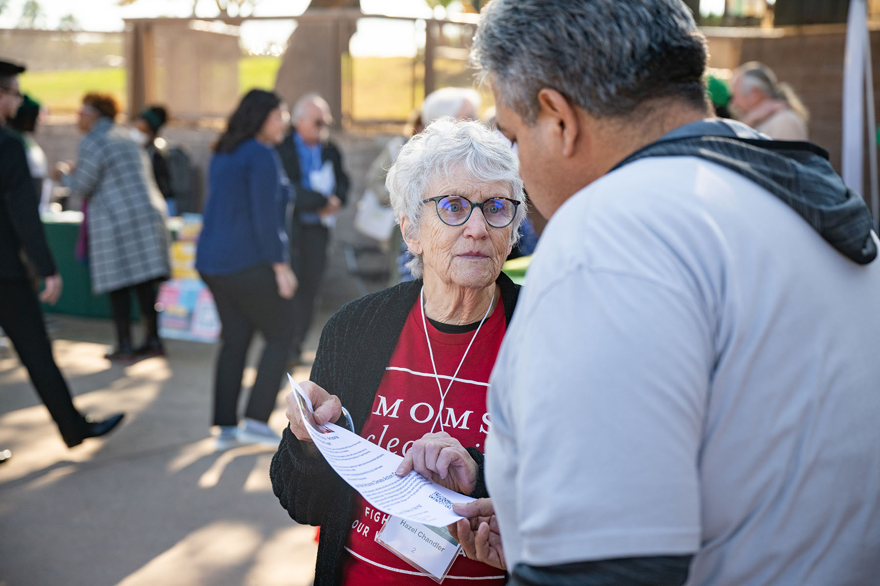 Hazel Chandler speaks to attendees at Arizona Environment Day near the Arizona State Capitol.