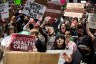 Abortion rights activists chant as they march during an abortion-rights rally.