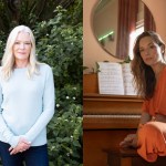 Survivors Caitlin Dulany and Larissa Gomes pose for portraits in this diptych.