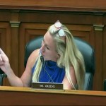 GOP Rep. Marjorie Taylor Greene of Georgia speaks at a meeting of the House Oversight Committee.