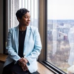 Massachusetts Attorney General Andrea Campbell poses for a portrait in the John W. McCormack Building.