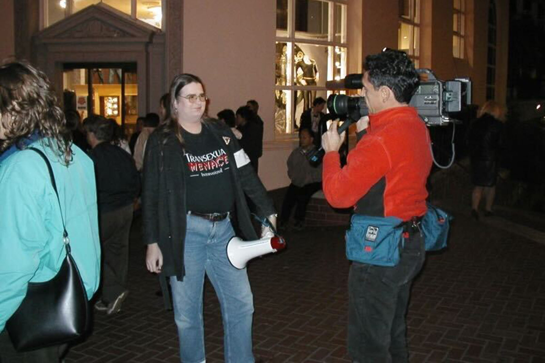 Gwen Smith is interviewed during Transgender Day of Remembrance