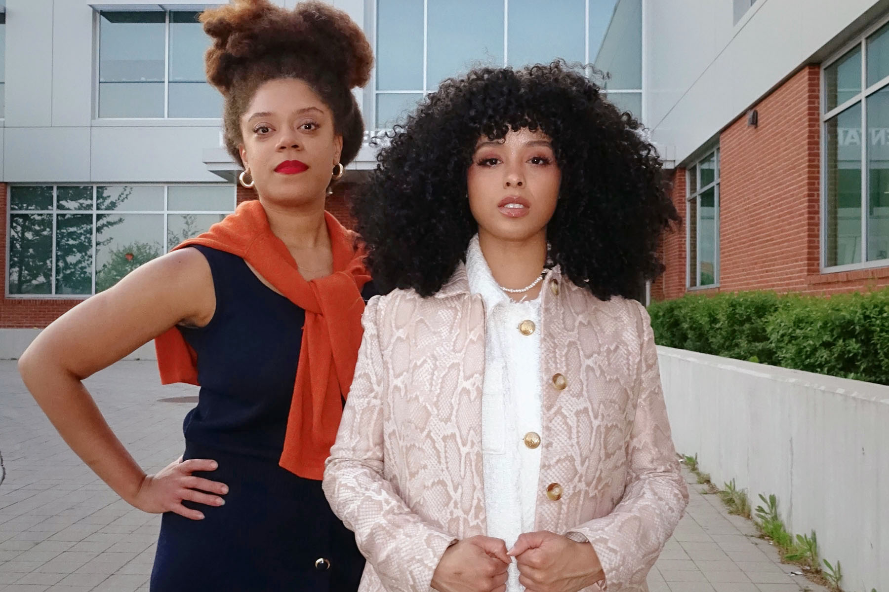 Reservoir Hill residents Keondra Prier (left) and Carson Ward pose for a portrait.