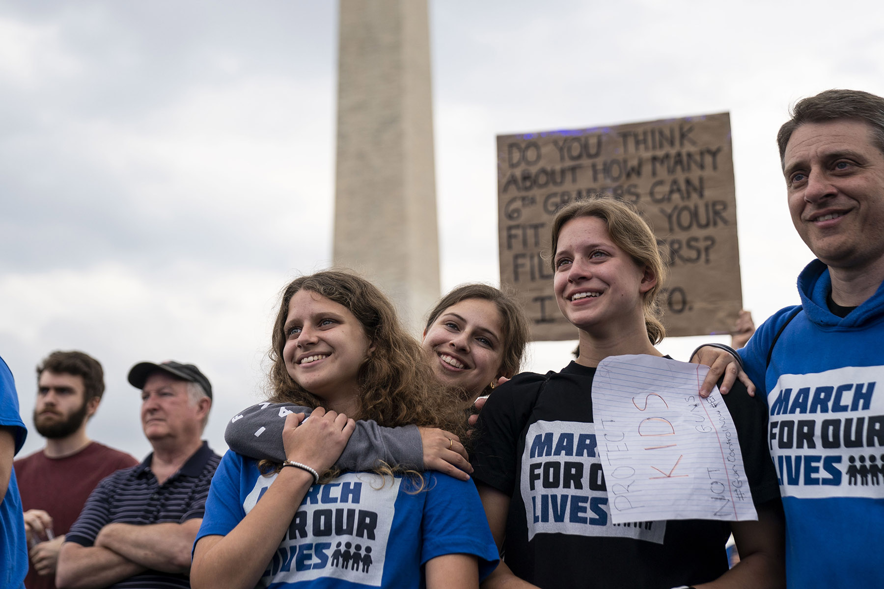 Anti-gun violence demonstrators gather on the National Mall near the Washington Monument for a March for Our Lives Rally.