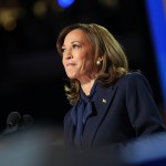 Democratic presidential candidate Vice President Kamala Harris arrives to speak on stage during the final day of the Democratic National Convention on August 22, 2024 in Chicago, Illinois.