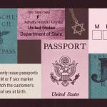 A collage depicting passports and gender markers, illustrating the parallels between European history and this moment in American history.