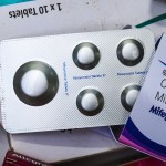 Blister packs of white pills.