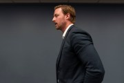 Oklahoma State Superintendent Ryan Walters leaves the Oklahoma State Board of Education.